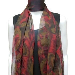 🌹BURGANDY AND BROWN SHEER SCARF